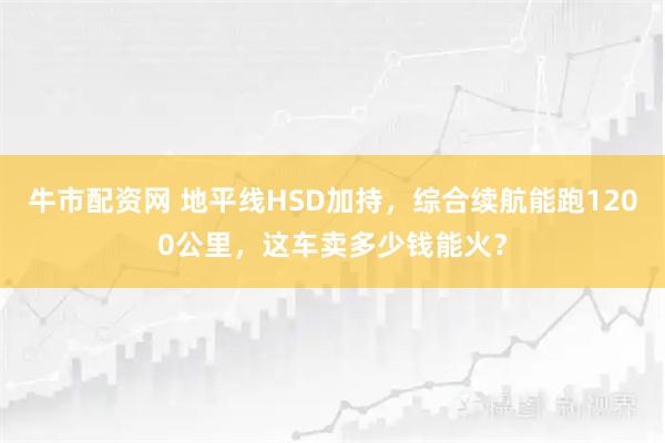 牛市配资网 地平线HSD加持，综合续航能跑1200公里，这车卖多少钱能火？